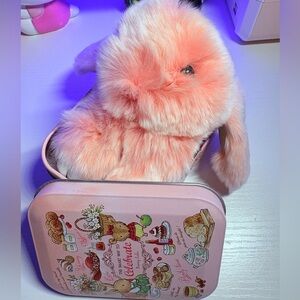 Bunnylulu Fluffy Pink Bunny Keychain 🐰💞